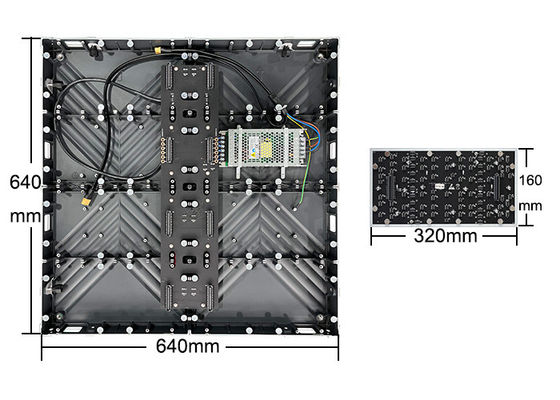 جابه جایی بدون درز 640*640mm دیوار ویدئویی LED داخلی برای اتاق کنترل سینما